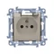 Single socket-outlet with grounding IP44 with a seal (module) 16A 230V cream with a transparent flap