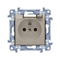 Single socket-outlet with grounding IP44 with a seal (module) 16A 230V cream with a transparent flap