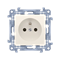 Single socket outlet with grounding (module) 16A 230V cream