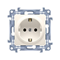 Single socket-outlet with grounding schuko with shutters for current paths (module) 16A 230V cream