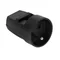 Single socket with earthing black