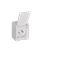 Single socket with grounding (2P+E) n/t IP44 white, beech