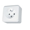 Single socket with grounding, white