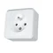Single socket with grounding, white