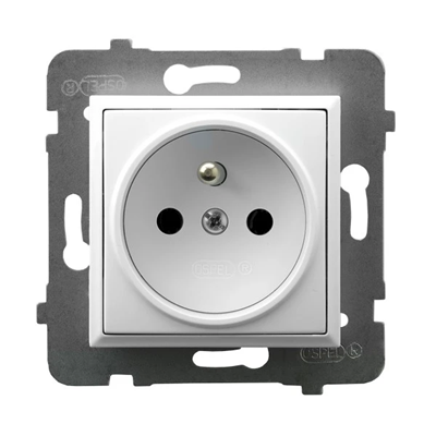 Single socket with grounding white