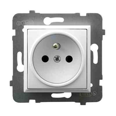 Single socket with grounding white