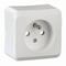 Single socket with grounding, white