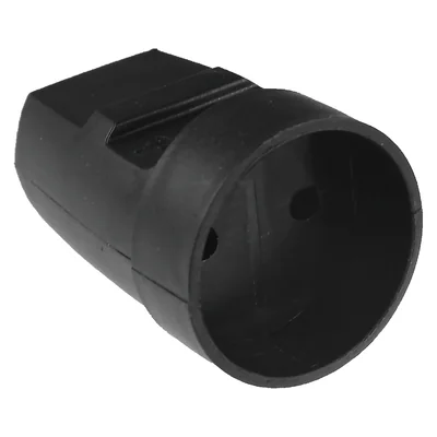 Single socket without grounding, black