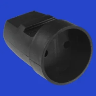 Single socket without grounding, black