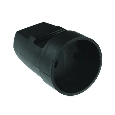 Single socket without grounding, black
