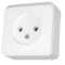 Single socket, without grounding, white
