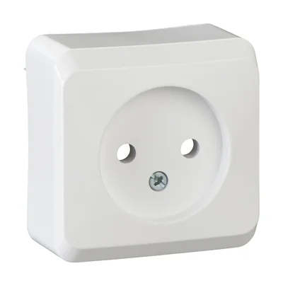Single socket, without grounding, white