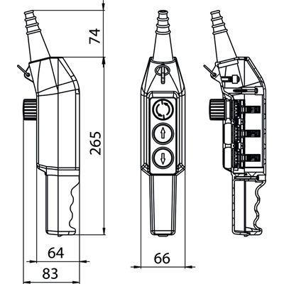 Single speed up-down crane cassette + safety button