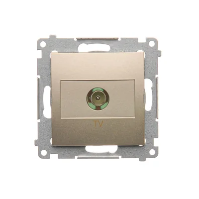 Single TV antenna socket (module) gold (metallic)