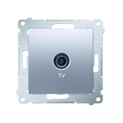 Single TV antenna socket (module) silver (metallic)