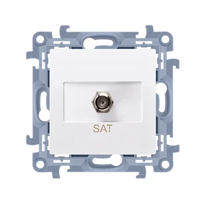 Single type "F" antenna socket (module) white