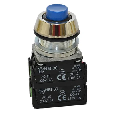 Синя кнопка PROMET NEF30-UW2X2Y