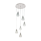 SIRACUSA Six-bulb pendant lamp, satin nickel