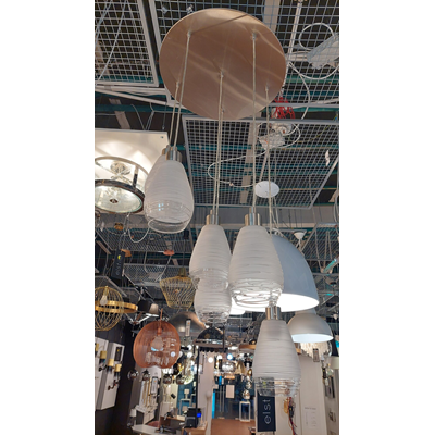 SIRACUSA Six-bulb pendant lamp, satin nickel