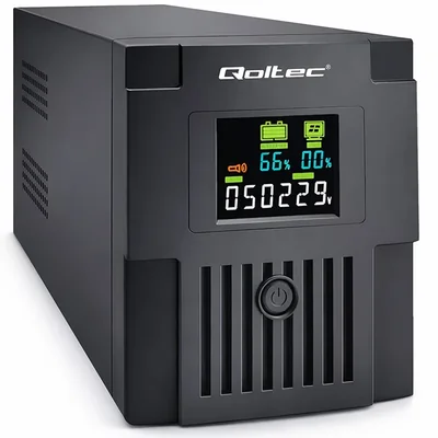 Sistema de alimentación ininterrumpida (UPS) interactivo Qoltec Line | Monolith | 1500 VA | 900 W | LCD | USB | RJ45
