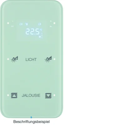 SISTEMA KNX R.1 Sensor táctil de 2 vías con controlador de temperatura, configurable, cristal blanco