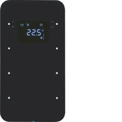 SISTEMA KNX R.1 Sensor táctil de 3 vías con controlador de temperatura, cristal negro