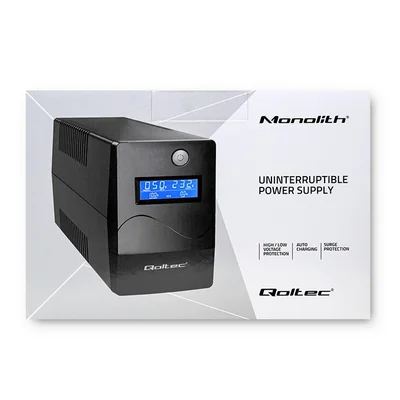 Sistema UPS interactivo Qoltec Line | Monolith | 650 VA | 360 W | LCD | USB | RJ45