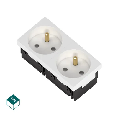 SKO-45 / 2BP33 Socket 2x2P+Z without lock (white, double) 33 degrees