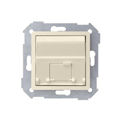 Slanted RJ45 x1 socket cover beige