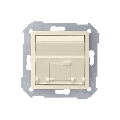 Slanted RJ45 x1 socket cover beige