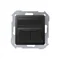 Slanted RJ45 x2 socket cover graphite