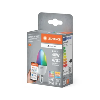 SMART+ MATTER Classique B40 4,9 W 827...865 Multicolore E14