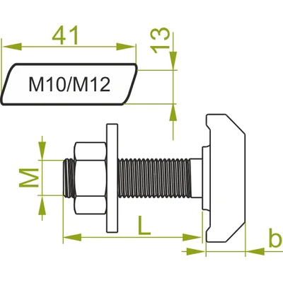 SMHPM10x30 Hammer Head Bolt