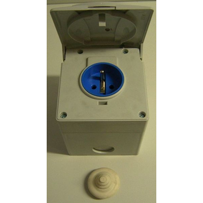 Socket 16A 250V IP44 with a surface-mounted box