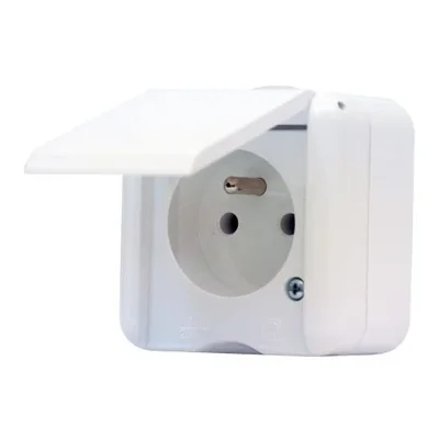 Socket 1x230V IP44 white