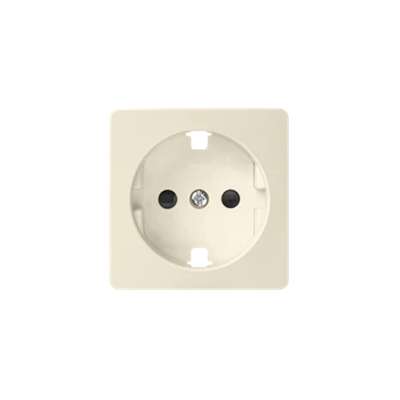 Socket cover with earthing type schuko beige