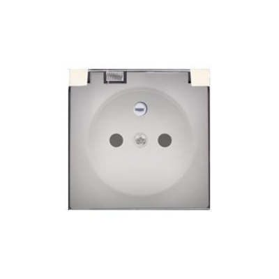 Socket cover with grounding and smoke flap IP44 beige