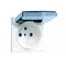 Socket cover with grounding and smoke flap IP44 white
