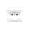 Socket cover with grounding and white flap IP44 white