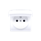 Socket cover with grounding and white flap IP44 white