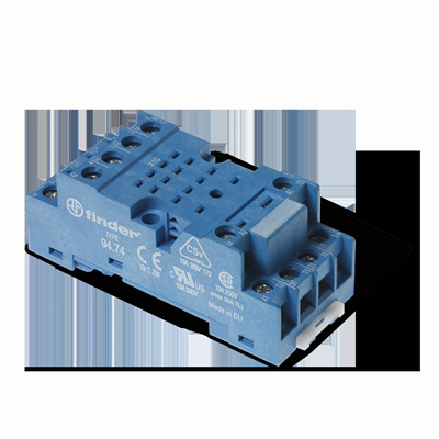 Socket for 55.32/34 series for DIN rail