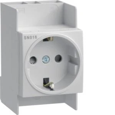 Socket for Schuko rail