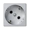 Socket K45 schuko 16A, 230V aluminum