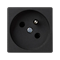 Socket K45 with grounding 16A, 230V, gray graphite
