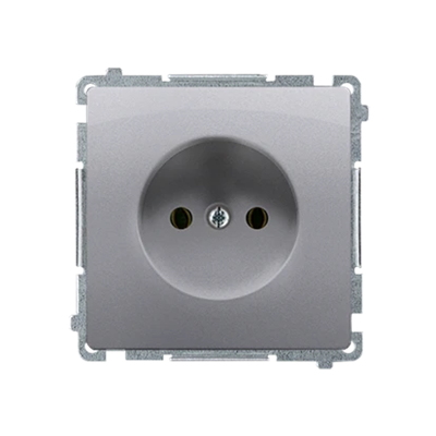 Socket (module), 230V, metallic stainless steel