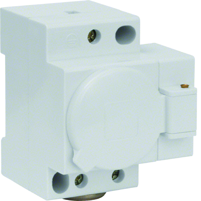 Socket with cover 10/16A, 230V, for switchgear class II.