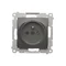 Socket with earthing and shutters (module) 16A 250V anthracite (metallic)