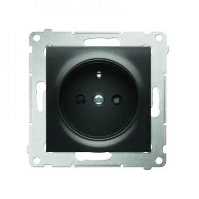 Socket with earthing and shutters (module) 16A 250V anthracite (metallic)
