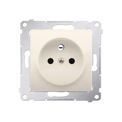 Socket with earthing and shutters (module) 16A 250V cream