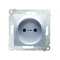 Socket with earthing and shutters (module) 16A 250V silver (metallic)